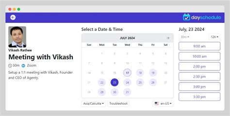 Calendar Scheduling Widget and Popup for Websites.